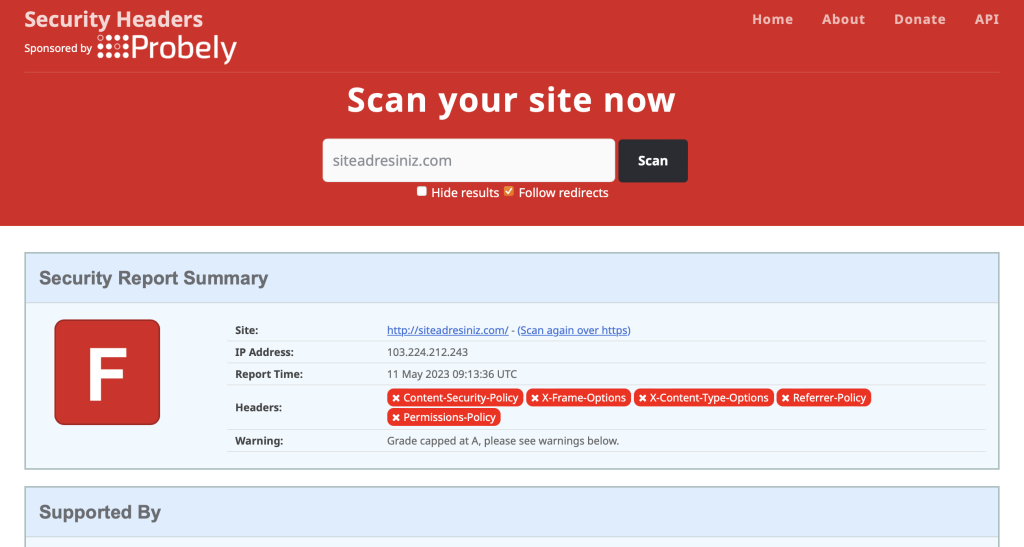 SecurityHeaders HSTS Scan